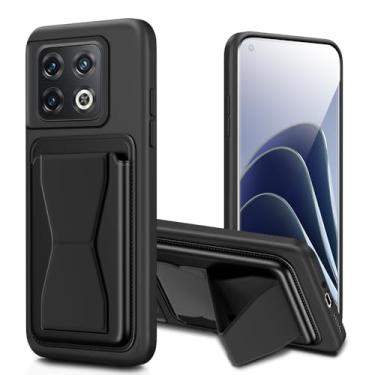 Imagem de Kaotengwo Capa para celular OnePlus 10 Pro 5G com suporte para cartão e suporte, à prova de choque, capa protetora de corpo inteiro para OnePlus 10 Pro 5G - preta