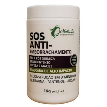 Imagem de Mallu Lis SOS Anti-Emborrachamento Máscara de Alto Impacto, 1kg, com Queratina, Pantenol e Argan, Reconstrução em 3 Minutos