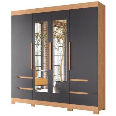 Imagem de Guarda Roupa Vivacce com Espelho 4 Portas Freijó/Titanium - ABZ - Alba