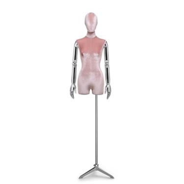 Imagem de Mannequin Manequins de varejo para corpo feminino com suporte, altura ajustável de 62,2 a 78,74 polegadas, torso de manequim destacável e giratório(Pink)