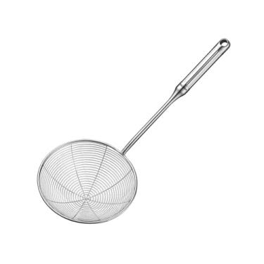 Imagem de Ｂｅｓｇａ Colher de peneira, concha de arame, escumadeira, fácil de limpar, versátil, com alça, escorredor para fritura na cozinha, colher de peneira
