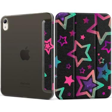 Imagem de DONGKE Capa inteligente para iPad mini 7 (A17 Pro) 2024 e iPad mini 6 2021 de 8,3 polegadas, com suporte dobrável e fino, capa traseira translúcida para iPad mini 7ª/6ª geração [despertar/hibernar