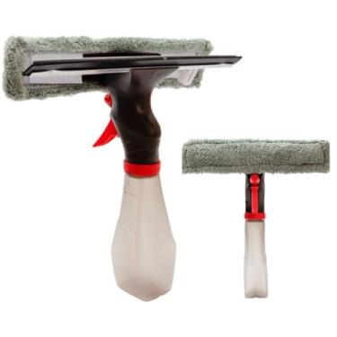 Imagem de Mop Limpa Vidros Spray Microfibra 3 Em 1 Borrifa Lava E Seca Rodinho e Limpeza Borrifador