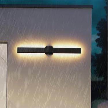 Imagem de Arandelas de parede LED para ambientes externos IP65 à prova d'água de alumínio lâmpada moderna para porta da frente lâmpadas de parede acrílicas iluminação interna/externa para jardim corredor