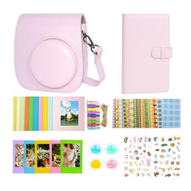 Imagem de Aisnyho Kit de acessórios Instant Mini 12 compatível com Fujifilm Instax Mini 12, inclui mini 12 capas + álbum de fotos e molduras + adesivo DIY + moldura para pendurar na parede + filtros (rosa flor)