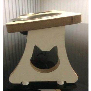 Imagem de Comedouro em inox triplo para gatos ou cachorros pequenos - Mestre Pet