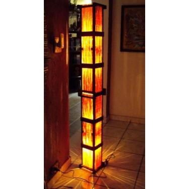 Imagem de Abajur de chão piso luminária japonês oriental 1,50 metro altura sala 