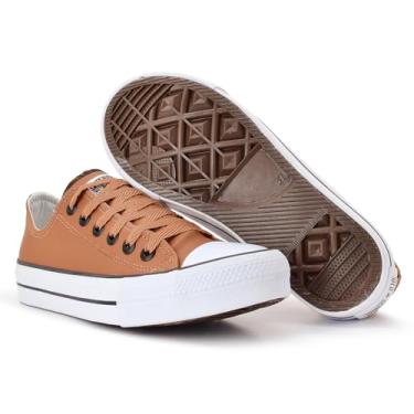 Imagem de Tenis Casual Feminino Masculino All Kalum Star Vulcanizado Confortavel Sola Reta (CARAMELO, BR, Adulto, Numérico, 36)