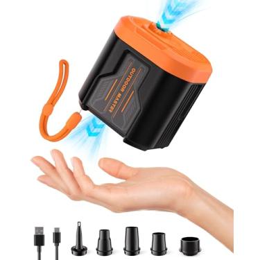 Imagem de OutdoorMaster Bonito bomba de ar elétrica portátil 5kPa para infláveis, mini bomba de ar recarregável de 14,43 Wh, inflação e esvaziamento para colchão de ar, boia de piscina, sacos de armazenamento