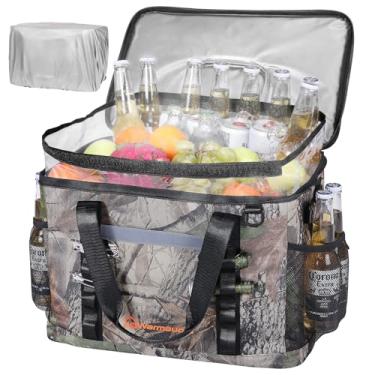 Imagem de Bolsa térmica macia isolada à prova de vazamento 75 latas dobrável com capa isolante e bolsa de PVC à prova de vazamento, refrigerador de viagem grande, refrigeradores laterais macias para piquenique,