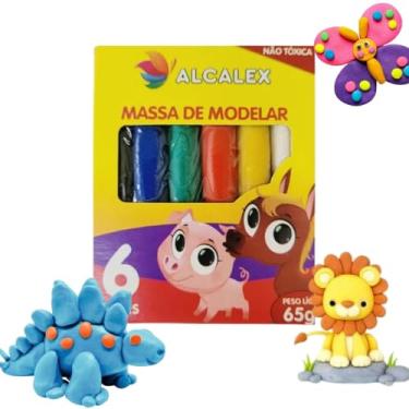 Imagem de 10 Cx de Massinha de Modelar Lembrancinhas Escola 6 Cores infantil kit festa Aniversário - TYDA