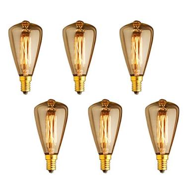 Imagem de Lâmpadas incandescentes vintage Edison reguláveis E12 40W ST48, lâmpadas de candelabro, 2200K âmbar quente ST48, gaiola de esquilo, 240 limões, decoração quente, restaurante, café, cozinha, 110 V