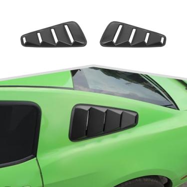 Imagem de Amayum Persiana preta para janela lateral lateral adequada para Ford Mustang 2010-2014 persianas de janela painel de ventilação em colher acessórios externos