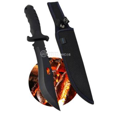 Imagem de Faca Tática 32cm com Lâmina Inox 420c e Bainha Nylon Cabo Emborrachado