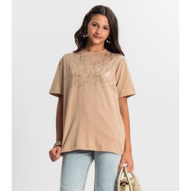 Imagem de T - Shirt Juvenil Feminina Minty Marrom, 16, Marrom