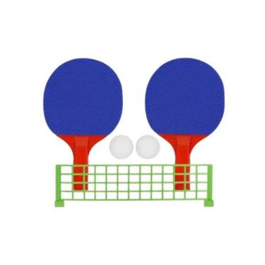Imagem de Kit Ping Pong Infantil Tênis Mesa 2 Raquetes 2 Bolas 1 Rede - TOYMASTE