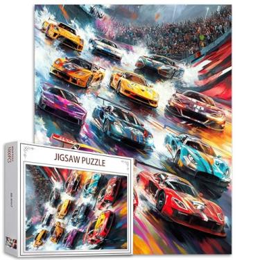 Imagem de Aihonmin Quebra-Cabeças De Corrida Carros Com 1000 Peças Para Adultos E Crianças, Entusiastas Esportes, Jogos Desafiadores Famílias, Artesanato Colorido, Decoração Casa, Presentes, 50×70 Cm