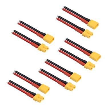 Imagem de TMH Conector Fêmea E Macho Xt30 De 5 Pares Com Fio Silicone Macio 100 Mm 16 Awg Para Bateria Rc Lipo, Cabo Fpv, Drone, Carro Barco (5 Machos + Fêmeas)