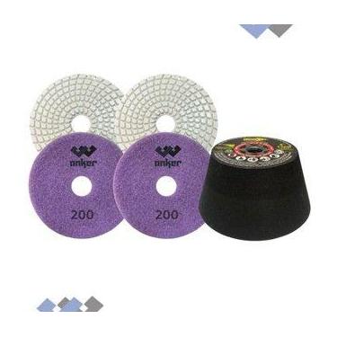 Imagem de Kit 2 Lixa+Rebolo P/ granito cinza absoluto - Anker