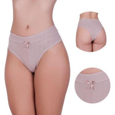 Imagem de Kit 5 Calcinha de Algodão Tanga Cós Alto Duplo Modeladora Raquel - NAK