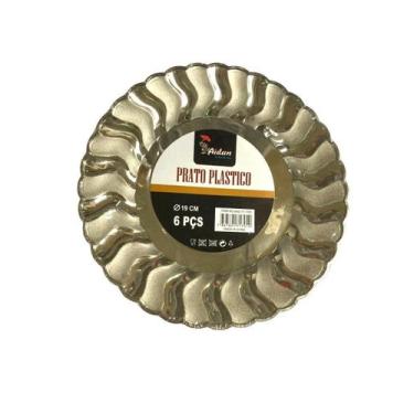 Imagem de Pratos Descartáveis Luxo Natal Réveillon - 18 unidades - Arcolor