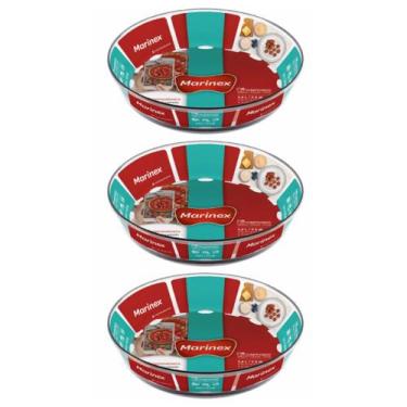 Imagem de Assadeira Travessa de Vidro Temperado 2,4L Marinex - 3 Unid - NADIR FI