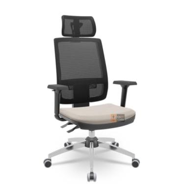 Imagem de Cadeira Brizza Tela 3D BackPlax Cromada Com Apoio NR17 Plaxmetal (Poliéster Fendi)