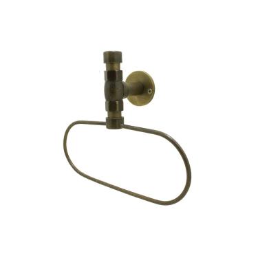 Imagem de Acessório Industrial Rústico Banheiro Lavatório Porta Toalha Argola Dourado Ouro Velho Metal Luxo