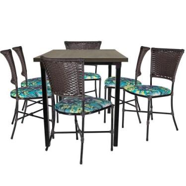 Imagem de Mesa Cozinha Cadeiras Gramado Tabaco Jogo De Jardim - PANERO MÓVEIS