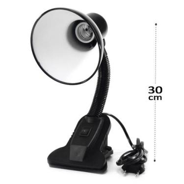 Imagem de Luminária de Mesa 30cm Flexível Preto - Tudo em Caixa