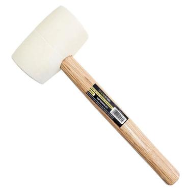 Imagem de Martelo De Borracha 60 Mm Branco Cabo Madeira Tradestar