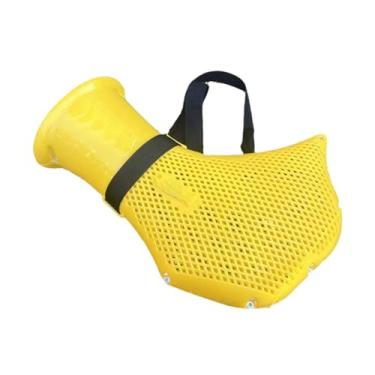 Imagem de Fenteer Cesta de peixe, suporte para acessórios de pesca, suporte portátil para iscas de pesca para ferramentas de jardinagem, foices para segurar caranguejos, Amarelo