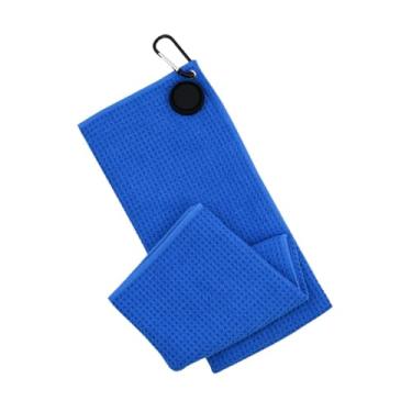 Imagem de UGPLM Toalha de golfe de microfibra portátil grande, acessórios de golfe de microfibra de remoção rápida, pano de limpeza confortável, toalha de limpeza de, Azul