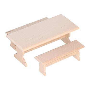 Imagem de Mesa de Jantar de Dollhouse, Delicate Lines 1:12 Mesa de Jantar de Bétula para Casa de Boneca em Miniatura para Apoio Fotográfico para Modelo de Casa para Caixa de Quarto(Plano)