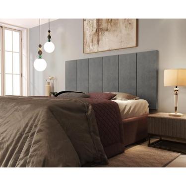 Imagem de Kit 2 Paineis Cama Box Solene 1,60 Tecido Suede Cor Cinza