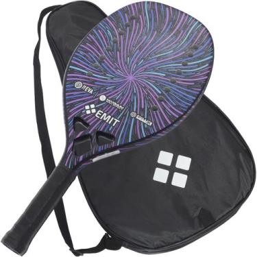 Imagem de Raquete Beach Tennis Full Carbon 3K Pro Balanceada com Capa Emit Sport