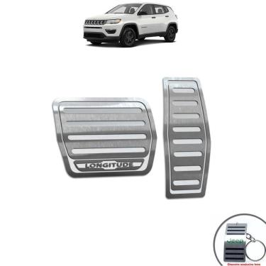 Imagem de Pedaleira Automático Aço Inox Jeep Compass Longitude Prata