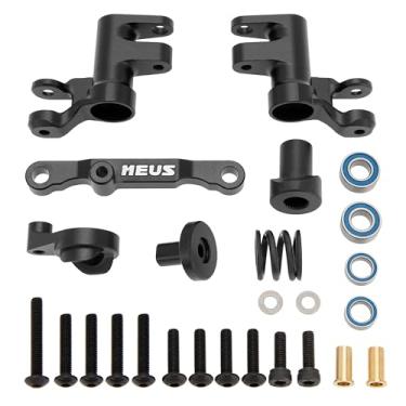 Imagem de MEUS RACING Aluminum Steering Bellcrank Assembly Drag Link Set for Traxxas 1/16 Mini Maxx 2S 1/10 4WD Ford GT 4-TEC 2.0 3.0 RC Car Upgrade (Black)