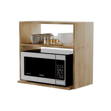 Imagem de Suporte Aereo Nicho Microondas Forno Para Cozinha Carvalho