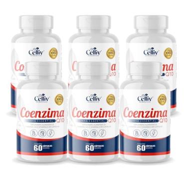 Imagem de 6x Coenzima Q10 (Ubiquinona)100mg Por Porção + Vitamina E 60 Capsulas Celliv
