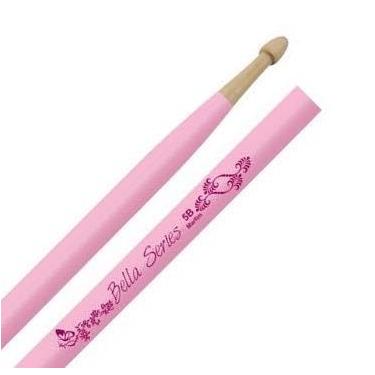 Imagem de Baqueta Liverpool Bella Series Marfim Padrão 5B Rosa LB-5BM com Ponta de Madeira