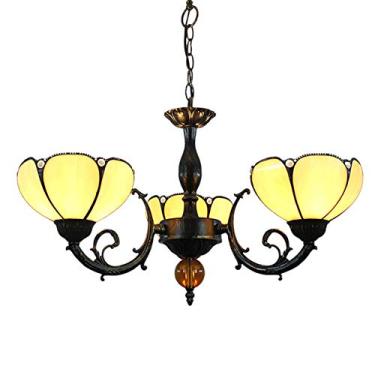 Imagem de Luminárias de suporte estilo luminária pendente lustre de vidro colorido europeu minimalista tons 3 braços lustre invertido teto luz suspensa