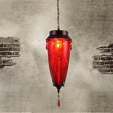 Imagem de Lustre de vidro colorido Lustre Café Corredor Corredor Bar Mesa Lâmpada Sala de Jantar Luzes LED, Decoração Moderna