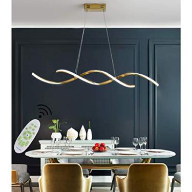Imagem de Luminárias pendentes espirais reguláveis com controle remoto para mesa de jantar, lustre de sala, design moderno para ilha de cozinha, sala de estar, quarto e decoração de escritório