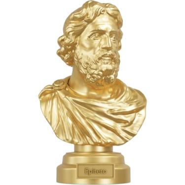 Imagem de Estátua Busto Epiteto Filósofo Grego - Estoicismo (Cor Ouro)