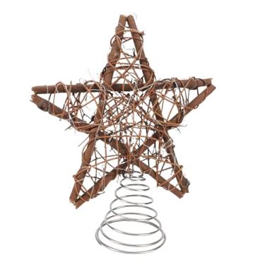 Imagem de Depisuta Topper de árvore de Estrela de Natal Com Luz, Topper de árvore de Estrela Oca Decorativa de Madeira de 11,5 Polegadas, Decoração de árvore de Natal para Escritório Interno