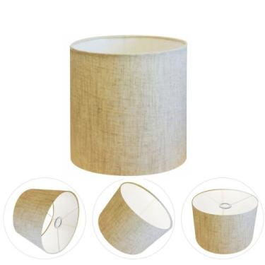 Imagem de Cúpula Abajur Cilíndrica Cp-8008 Ø20x25cm Rustico Bege - Vivare