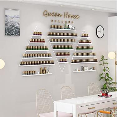 Imagem de Prateleira de exibição de verniz de unhas montada na parede, suporte de armazenamento de garrafas triangular para loja de varejo de salão - organizador de perfumes prateleira flutuante combinação d