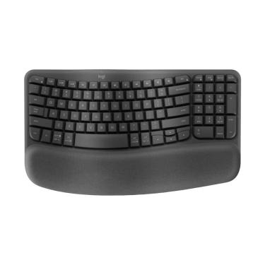 Imagem de Teclado sem Fio Logitech Wave Keys Padrão US Ergonômico Bluetooth Logi Bolt - Grafite - 920-012281