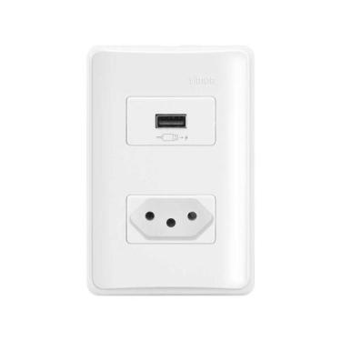 Imagem de Tomada 2T+T e Tomada USB - Fame